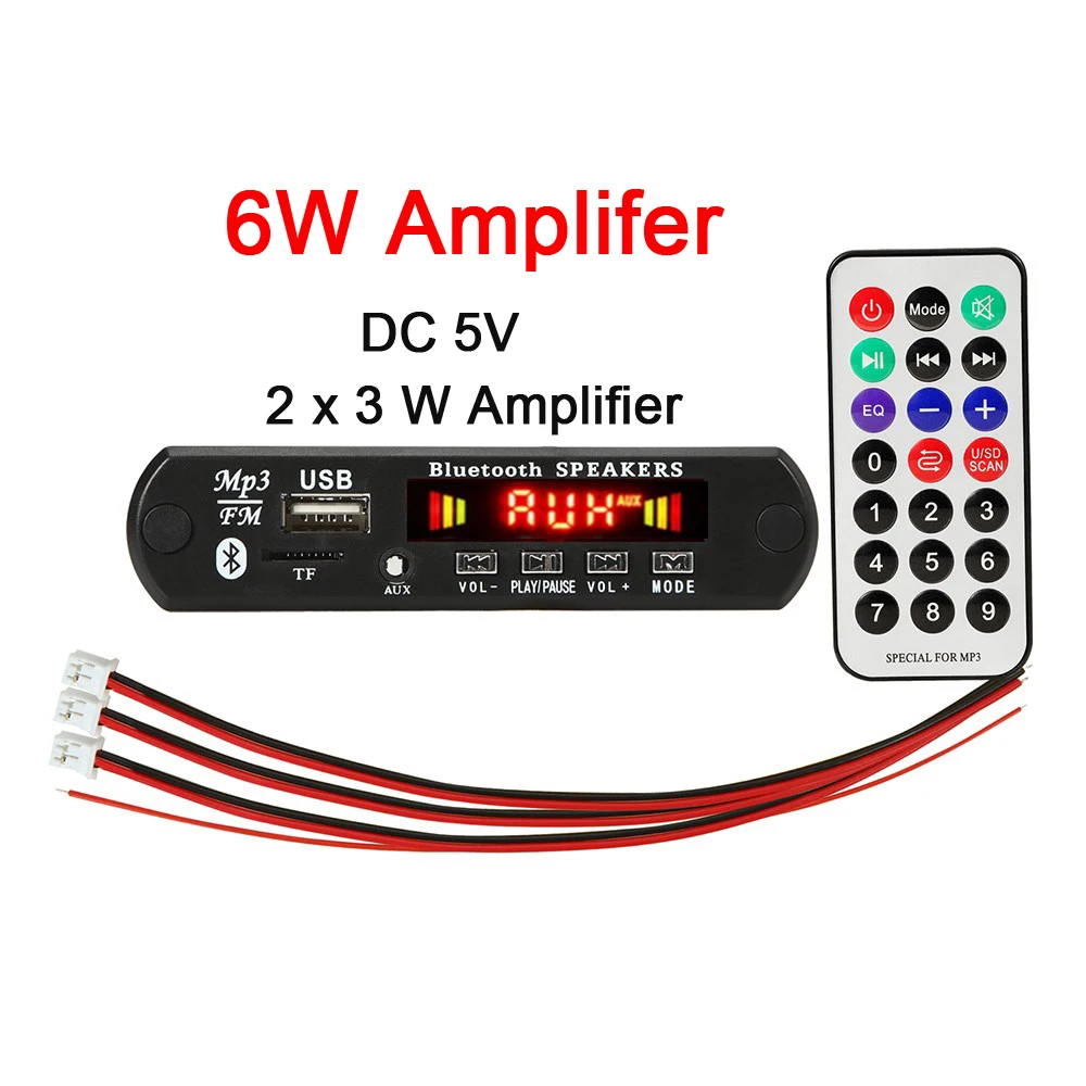 50W Amplifier MP3 Bluetooth Decoder 12V 2*25W Amplifier Car FM Radio Module Support TF USB AUX folder playback Decoding board 