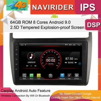 

Car Multimedia Player 9inch IPS Screen Monitor GPS tape recorder Bluetooth Android 9.0 For V W POLO 2012-2015 Auto Audio