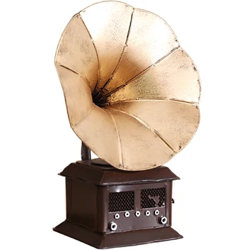 

Iron Home Furnishings Vintage Creative American Gramophone Ornaments Indoor Personality Wine Cabinet Furniture Crafts KK60HD