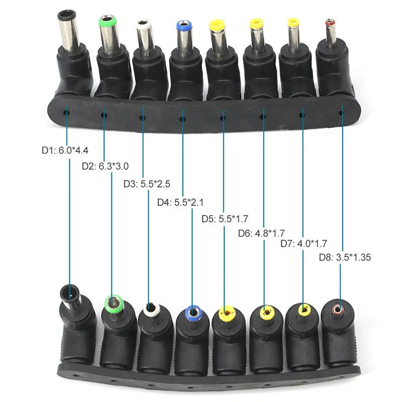 Универсальный 1 комплект = 8 шт./компл. 5pin Jack вилки DC для ноутбука 90 градусов AC