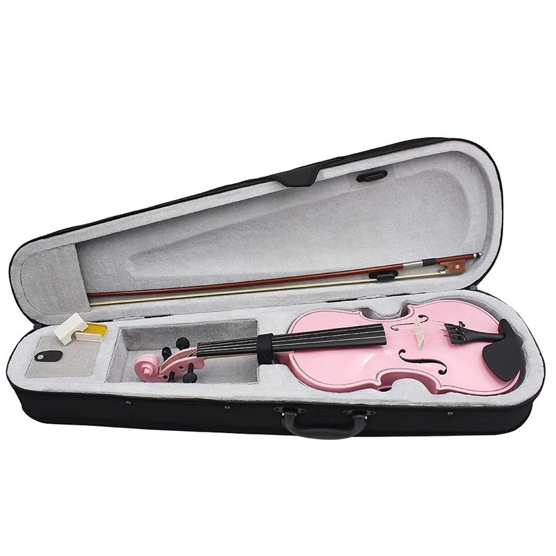 Dropship-4/4 полноразмерная розовая акустическая Скрипка с Чехол с бантом канифоль Скрипка для начинающих любителей музыки музыкальный инструмент