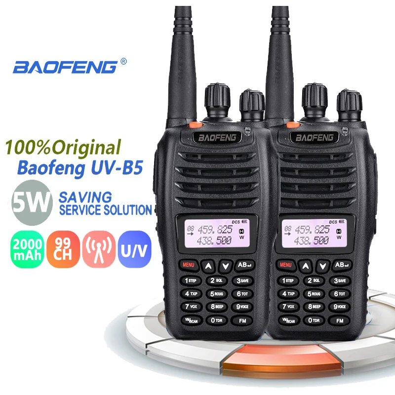 2 шт. Baofeng UV-B5 легкий Портативный РАДИОТЕЛЕФОНА Walkie Talkie “иди и UHF VHF Любительская рация двойного диапазона с возможностью радио Comunicador иди и