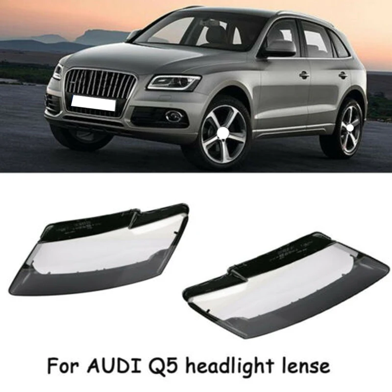 

2Pcs Car Transparent Headlight Lens Cover Replacement Head Lamp Cover For-Audi Q5 2008-2012