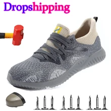 Дропшиппинг, непромокаемая обувь для мужчин и женщин, воздухозащитные сапоги со стальным носком, прокалываемые кроссовки, дышащая Рабочая обувь