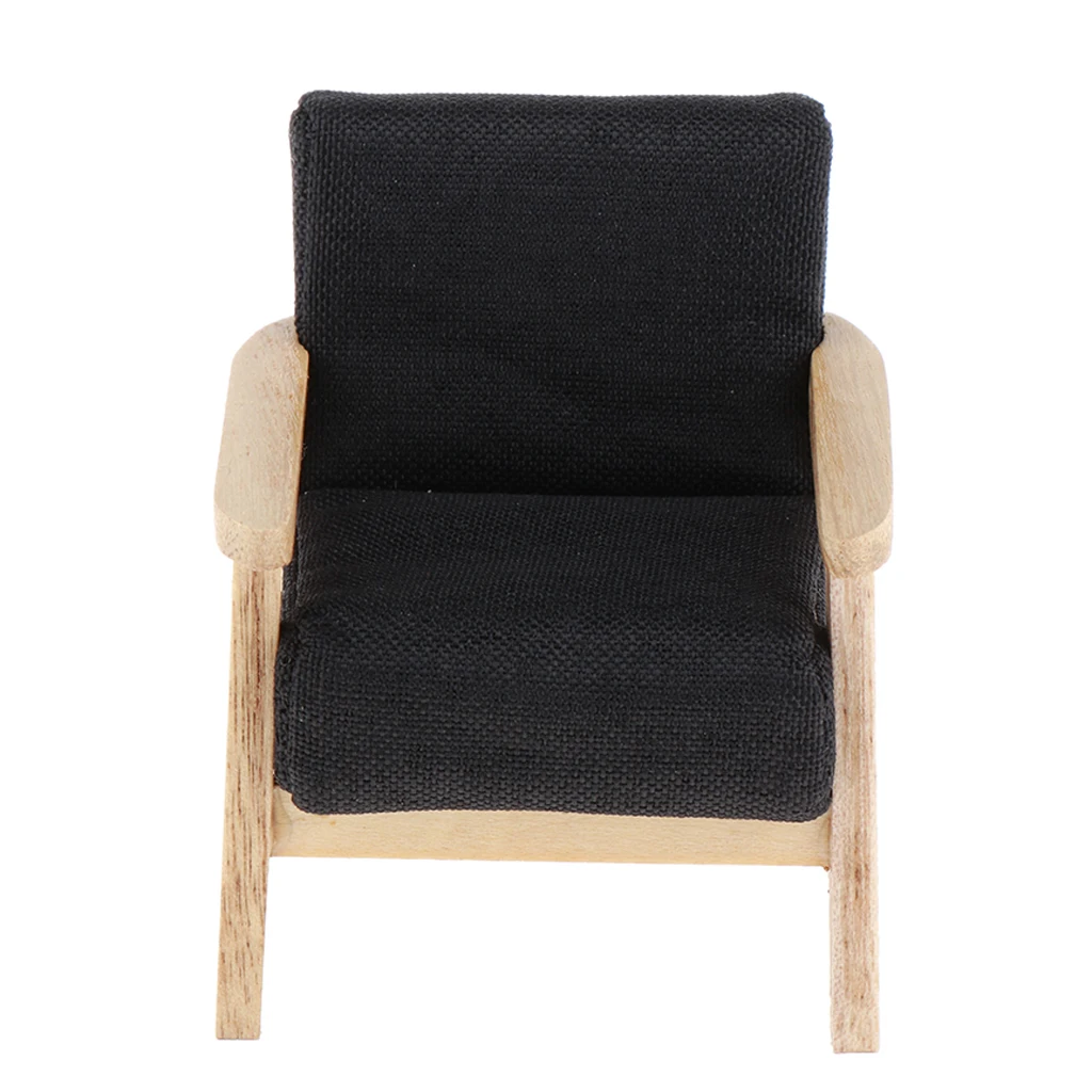 Dollhouse Sofa Chair Miniature Furniture, 1/12 Dolls House Couch Single Sofa Armchair