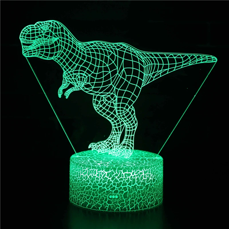 3D ночник с динозавром Юрского периода, 16 цветов, настольная лампа, Креативный светодиодный ночник, домашний декор, светильник, детский спальный светильник, рождественский - Испускаемый цвет: KX- (46)