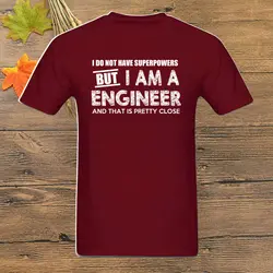 Мужская футболка с надписью I AM A ENGINEER, подарок на день отца, летние футболки с надписью Superpower, забавная Мужская футболка с круглым вырезом