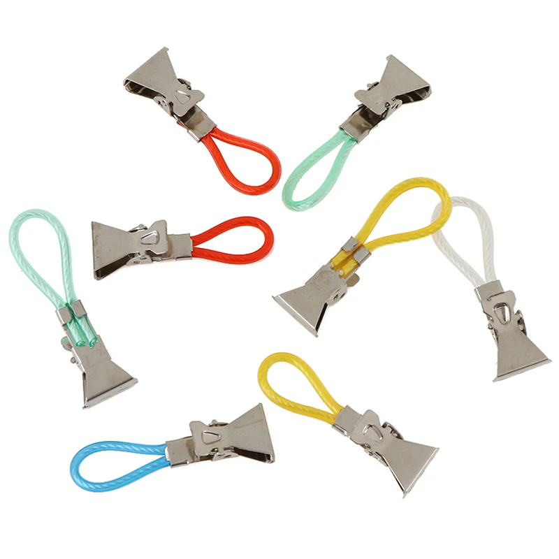 Clothes Pegs Stainless Steel Clothespins Colorful Laundry Tea Towel Hanging Clips Towel Clips Kitchen Bathroom clothes pegs towel hanging clips kitchen towel clip 8Pcs