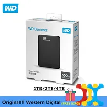 Original!!! Western Digital WD Elements Hard Drive Hard Disk HDD 2.5" 500GB 1TB 2TB 4TB HDD USB 3.0 Portable External Hard Disk
