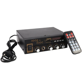 

For Bluetooth T1 2.0CH Power Amplifier o With Microphone /USB/TF/FM/AUX Play Stereo Sound Control Bass Treble Volume