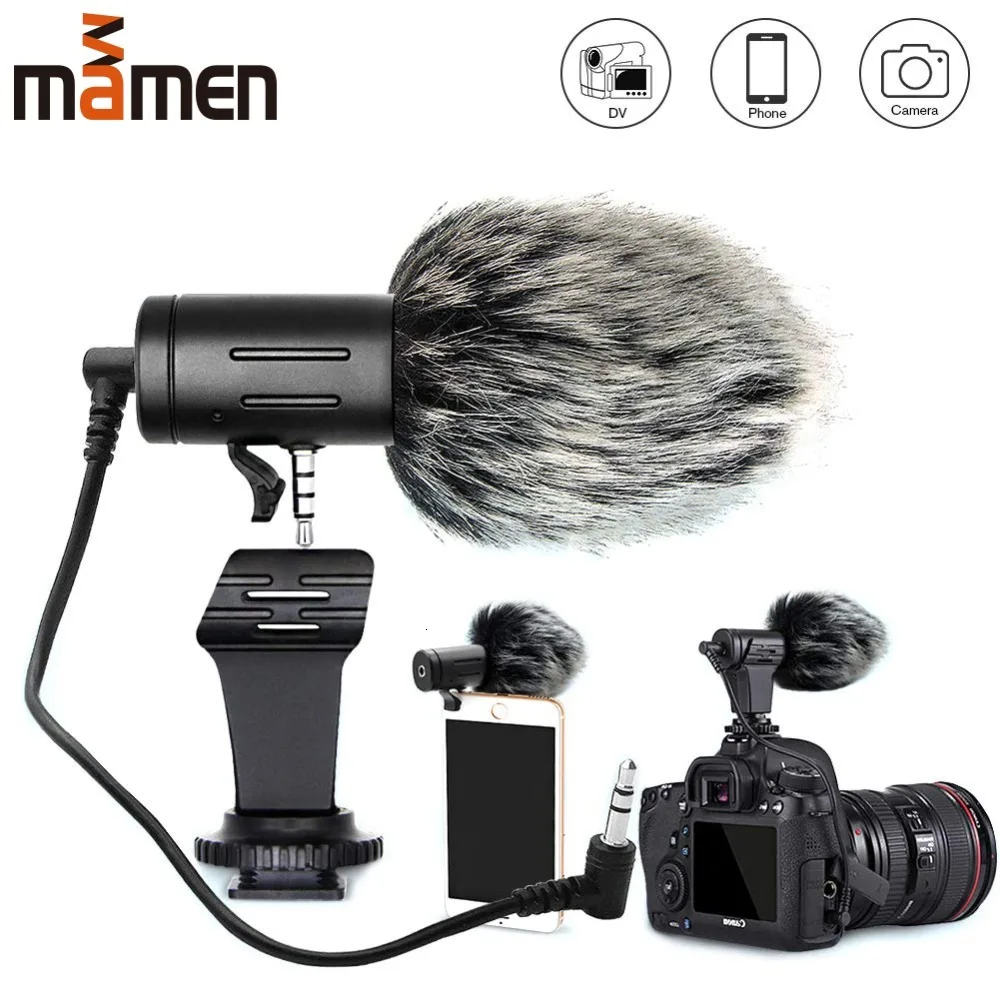

Mini Portable 3.5mm Phone Microphone Condenser Phone Video Camera Interview Microphone With Muff For iPhone Samsung Canon Nikon