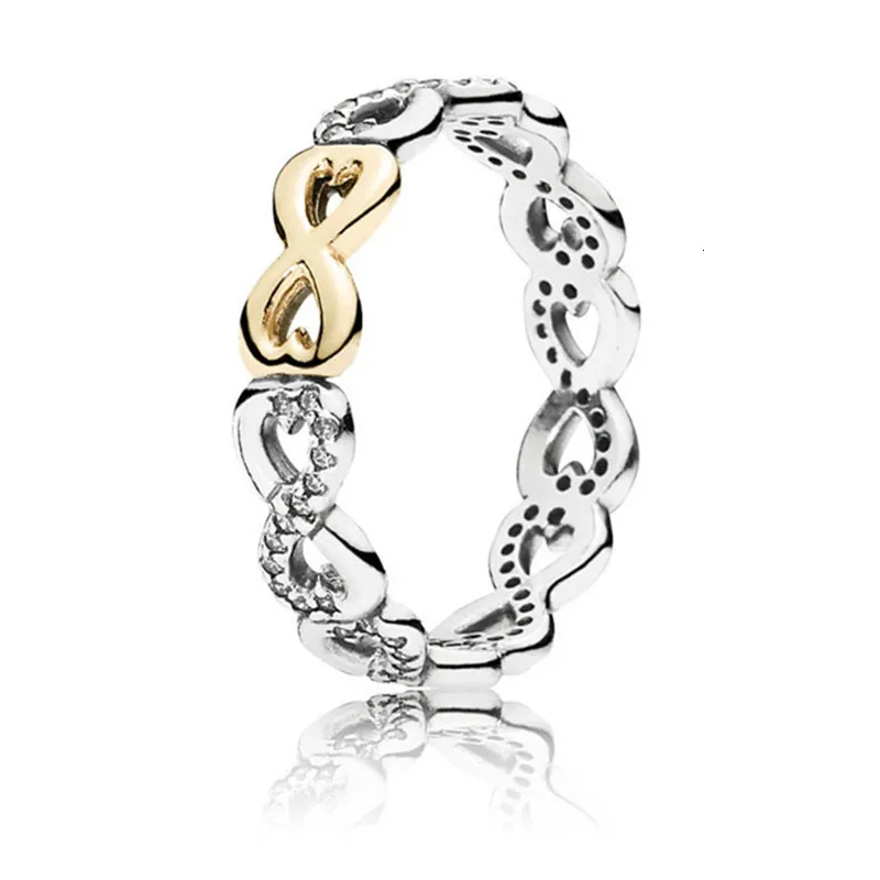 MANDY Real Silver Law 925 Cubic Zirconium Infinite Gothic Love Sartenes Original Ring Women Accessories Sobretudo Feminino - Цвет основного камня: JZ1303