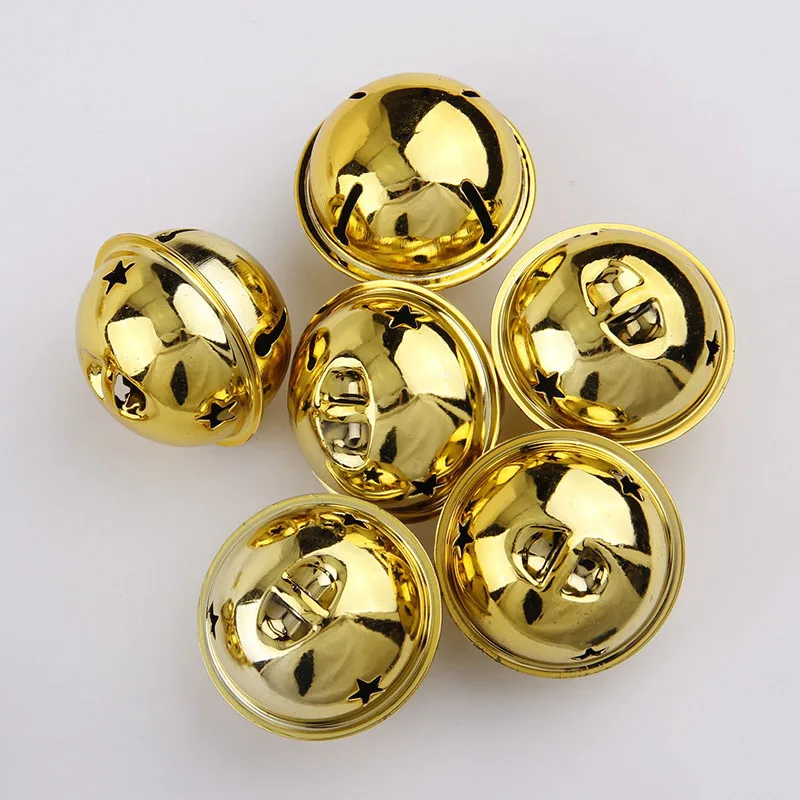 thumbnail image 1 of Cascabel de 25/30/35/40/50 mm, colgante dorado o plateado para árbol de Navidad, adornos, manualidades hechas a mano, accesorios, 1 of 5