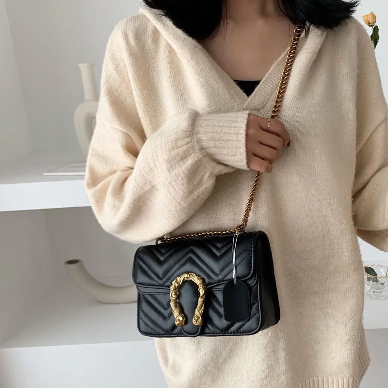 

2019 Louis Brand Women PU Leather Designer Handbags High Quality Chain Messenger Bag High Capacity Shoulder Bags Bolsas Feminina