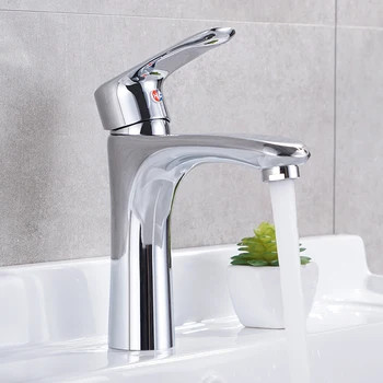 

Aiigo Single Handle Single Hole Cold And Hot Water Bathroom Sink Faucet Home Improvement Brass Kitchen Washbasin Faucet LD16067
