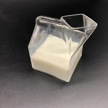

Japanese-style glass milk cup home kitchen tableware square milk box microwave oven heating breakfast cup