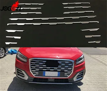 

Accessories Matte Silver Chrome Front Center Grille Grill Cover Trim For AUDI Q2 2017 2018 2019