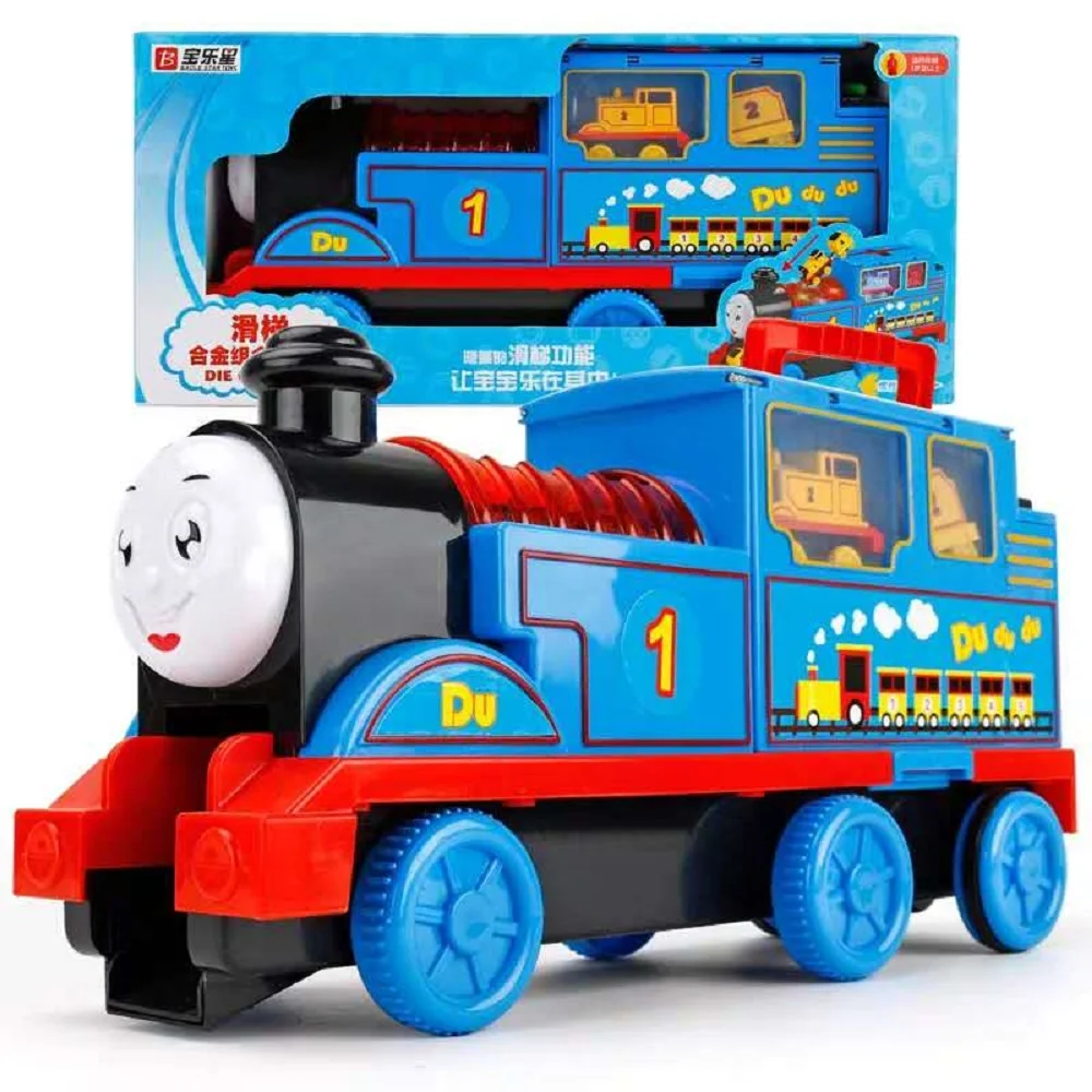 

Toy small train type multifunctional station track set child boy baby inertia pull back toy luminous music gift sounding toy