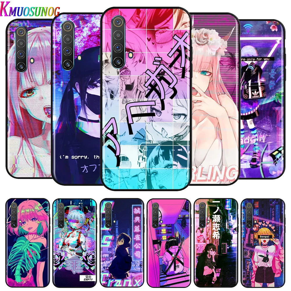 Anime Vaporwave For OPPO Reno A 2 3 4 5 Z ACE Z/F/SE/Lite A92020 A11 10 X  5 PRO Plus Pro (4G/5G) Black Phone Case