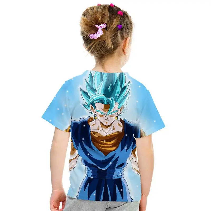Детская футболка с изображением дракона и шарика Z goku Saiyan, Детская футболка с 3D-принтом, Детская футболка, модная футболка для мужчин и девочек
