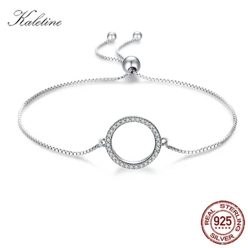 

Kaletine Luxury Bracelets For Women Men 925 Sterling Silver Tennis Bracelet CZ With Sliding Ball Adjustable Gold Jewelry KLTB053