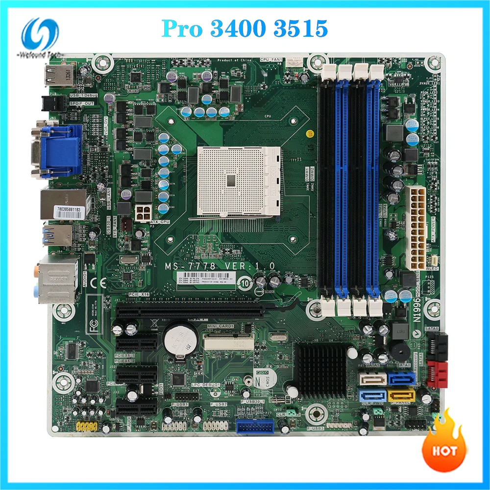 100% Working Desktop Motherboard For HP Pro 3400 3515 MS-7778 700846-001 696333-001 FM2 VER:1.0 Fully Tested Good Quality | Компьютеры и