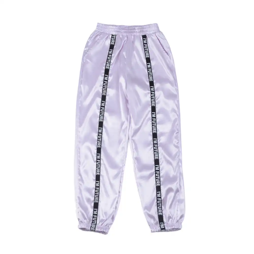 pink satin cargo pants