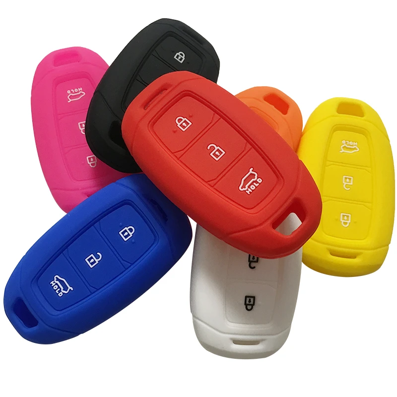 

Silica Gel Case Car Key Cover For Hyundai Solaris Elantra 2017 I30 2010 Ix35 Azera GRANDEUR IG Accessories Car Case For Keys Fob