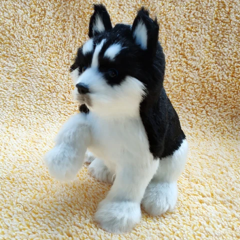 Simulation Husky Dog Plush Toy Puppy Stuffed Animal Puppy Husky Stuffed Toys Children Toys Gift Table Figurines Miniatures