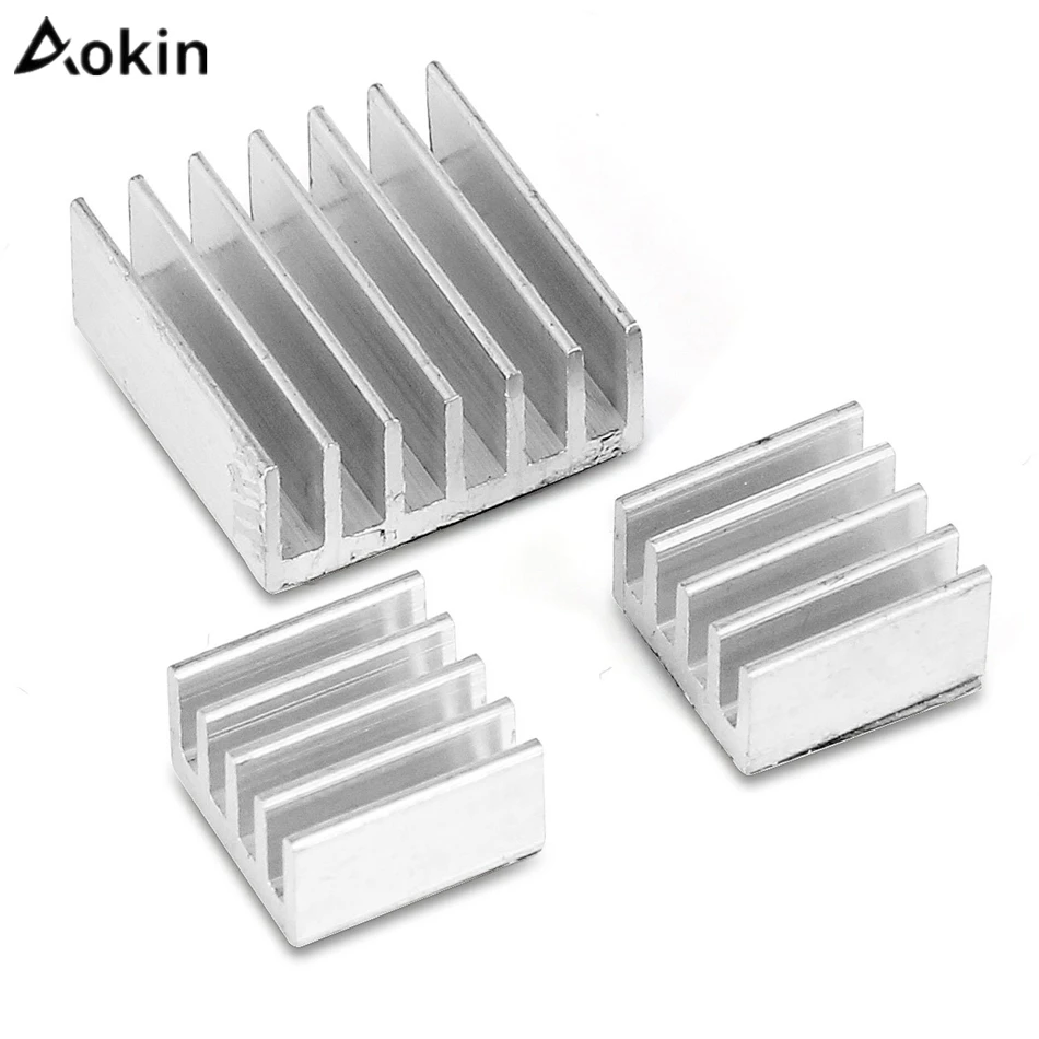 Теплоотвод Aokin 3 шт. алюминиевый теплоотвод охлаждение кулер для модели B / Pi 2/Pi 2 +