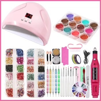 

Professional Manicure Tool Set Manicure Lamp Nail File Manicure Drill Manicure Tool Manicure Powder And Other Combination Sets