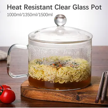 

1000-1500ML Heat Resistant Clear Glass Soup Pot Cold/Hot Bowl tock Pots Cooker Cookware Kitchen Cooking Tools Porridge Pot