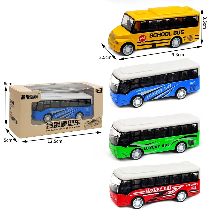 9CM Windup Diecast Ruxury Bus School Bus Model Toy