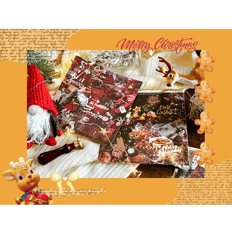 10packs/lot Kawaii Christmas Background Sticker Happy Forest Stickers for Scrapbooking DIY Projects