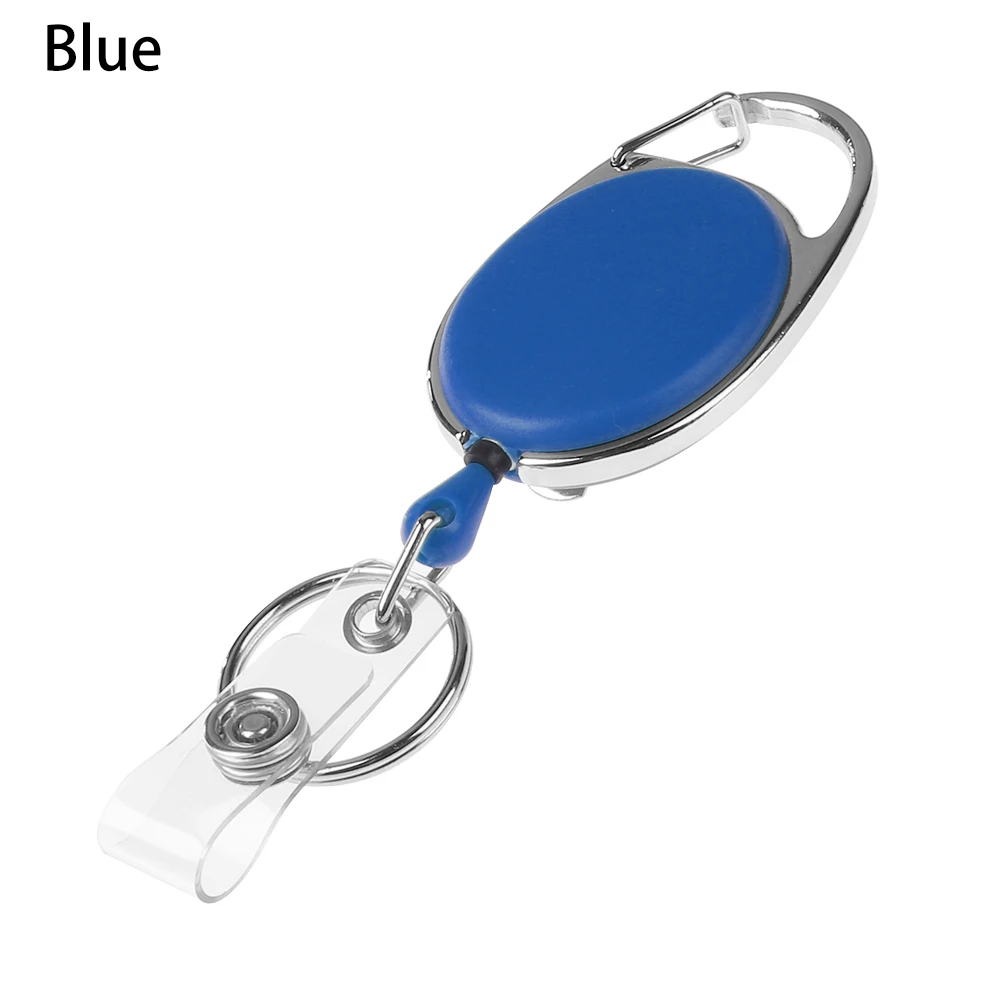 1/комплект из 2 предметов в стиле унисекс выдвижная катушка снятие брелок для значков именной ярлык ключ-карта держатель Зажим для ремня прочная брелок для ключей сумка Детская пустышка на цепочке - Цвет: 1pc StyleA-Blue