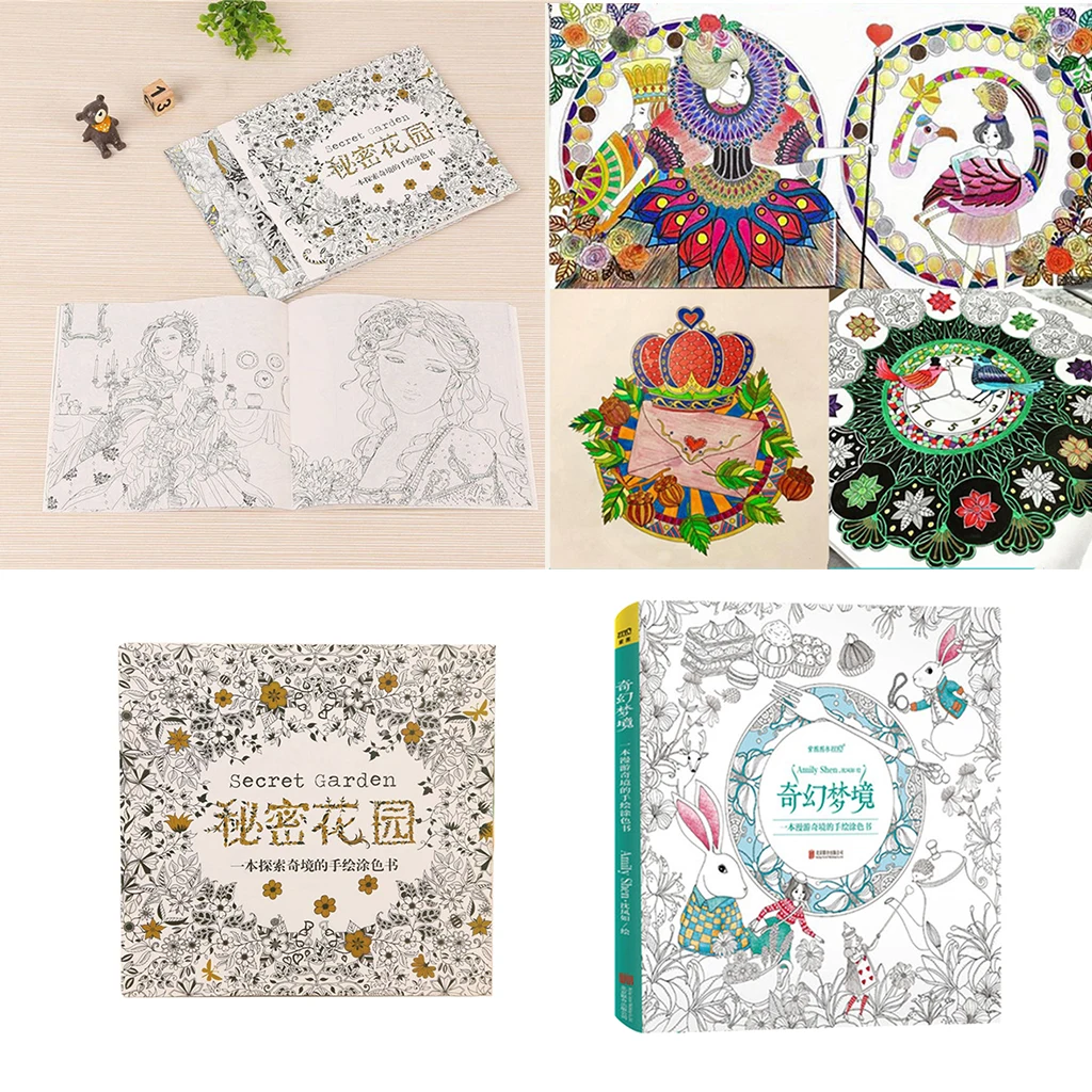 An Coloring Book  Kids Adult Stress Relief Activity Drawing Books Colour Therapy