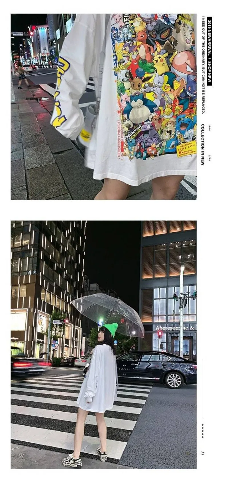Осенняя Футболка Harajuku уличная футболка с рисунком покемона Женская Милая футболка с принтом из Амина уличная забавная модная футболка в стиле панк