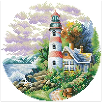 

Lighthouse Garden patterns Counted Cross Stitch 11CT 14CT 18CT DIY Cross Stitch Kits Embroidery Needlework Sets home decor