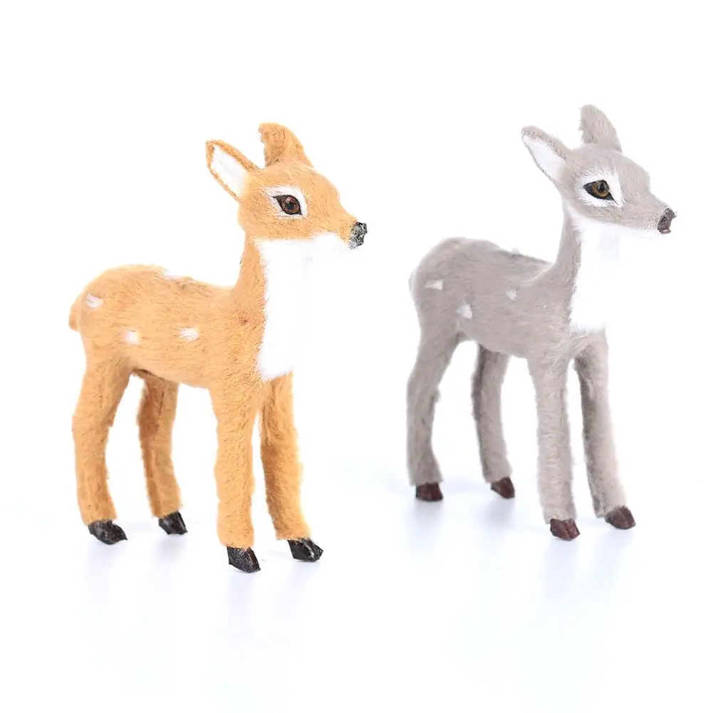 Plush Plastic Xmas Elk Simulation ELK Deer Christmas Reindeer Doll Photography Prop Lawn Ornaments Shop Window Mini Simulated | Дом и сад