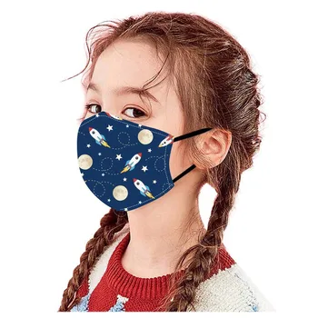 

3PCS Children Cartoon Printed Windproof Face Shield Cloth Washable Mouth Mask Face Mask Breathable Face Shield Reusable Masque