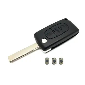 

3-Button Flip Key Housing For Peugeot 207 307 407 308 With 3 Button Car Key Protective Cases Car Accessories