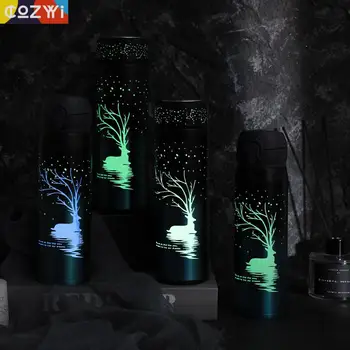 

Star Nightlight Portable Thermal Vacuum Water Bottle Holiday Gift Fashion Coffee Thermos 500ml Double Wall Thermos