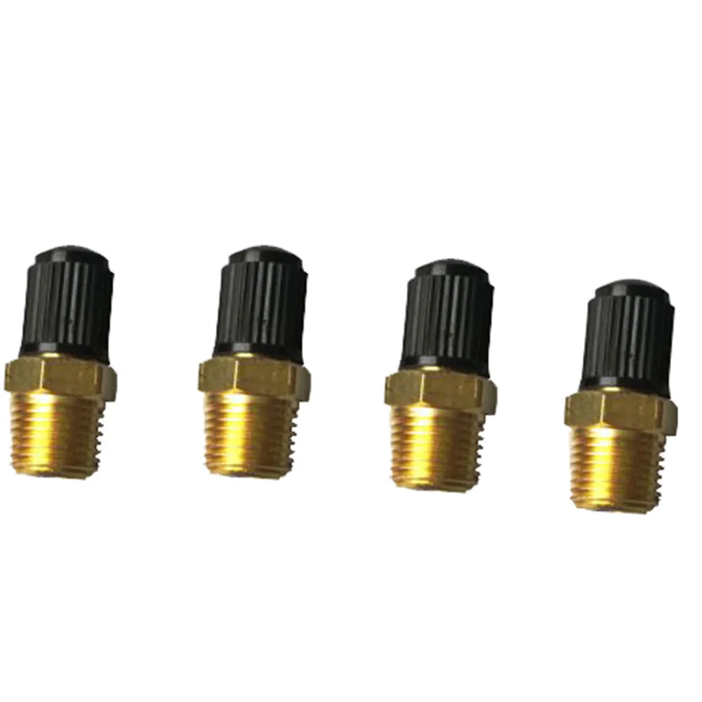 4pc 1/8 Inches Brass Air Compressor Tank Fill Valve Color Car Tire Valve Cap Aluminum Bullet Tire Edge Valve Axle Cover#0