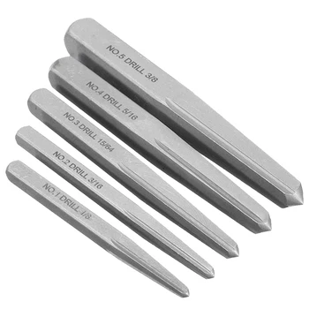 

5pcs Stripping Broken Bolt Stud Removal Tool Guide Damaged Assorted Carpenter Handymen Steel Screw Extractor Set Easy Out