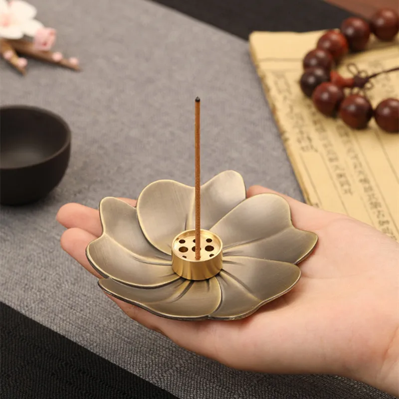 Incense holder incense holder indoor line incense burner brass aroma diffuser antique ornaments Taoist agarwood incense holder