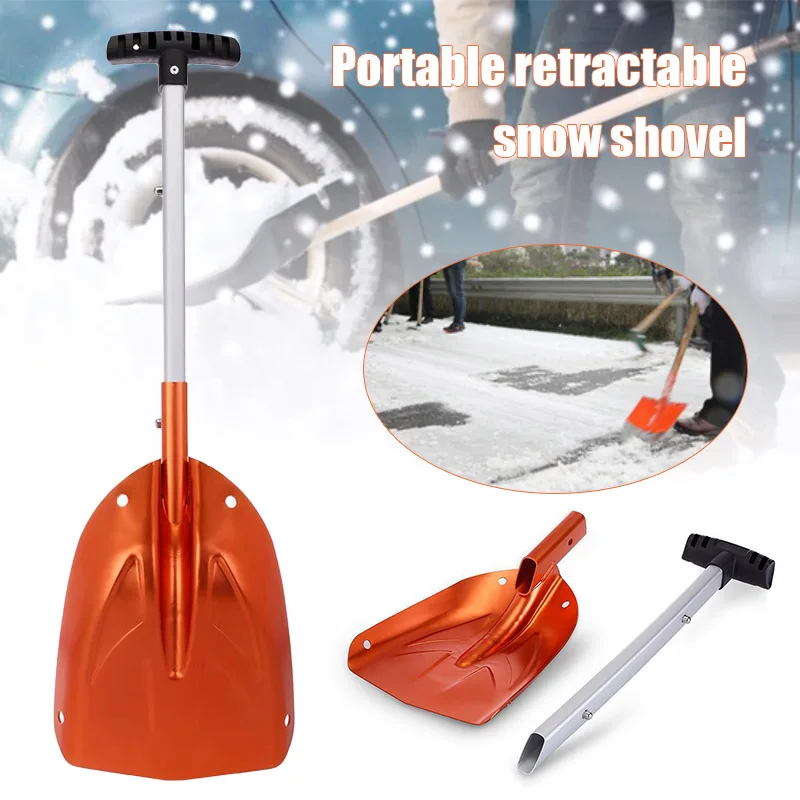 Folding Snow Shovel Collapsible Outdoor Car Alloy Compact Shovel Cleaning Tool for Courtyard snow shovel