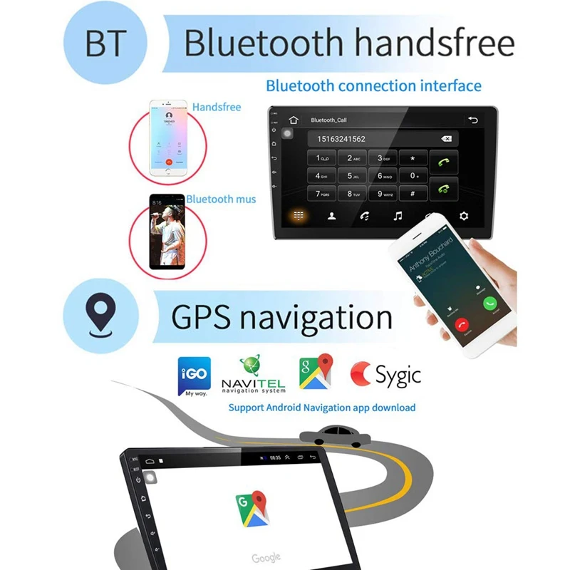 Android 9,1 10,1 дюймов пресс-экран 2Din автомобильный мультимедийный радио gps навигация в тире автомобильный стерео MP5 плеер авторадио с WiFi Bl