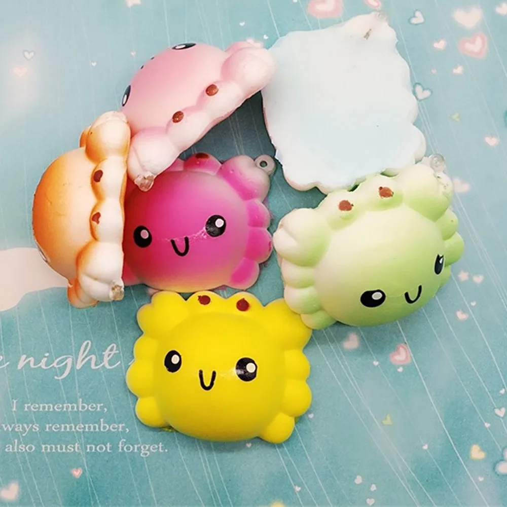 2 шт. случайный Краб медленно поднимающийся коллекция Squeeze снятие стресса игрушка медленное восстановление Краб Хлеб Мобильный телефон ключ кулон L1223