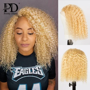 

613 Honey Blonde Hair Wig Transparent Lace Front Wigs Deep Wave Short Bob Wigs 13x4 Curly Human Hair Wigs Black Women Remy Hair