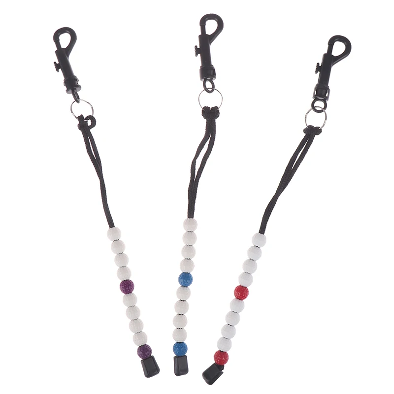 1 Pc Golf Balls Beads Stroke Counter Golf Plastic Bead Nylon Braid Counter Strokes Score Count Training Scorer With Durable Clip